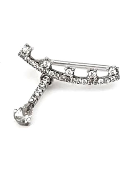 pırlanta ışıltısında zirkon taşlı gümüş earcuff tek küpe modelleri