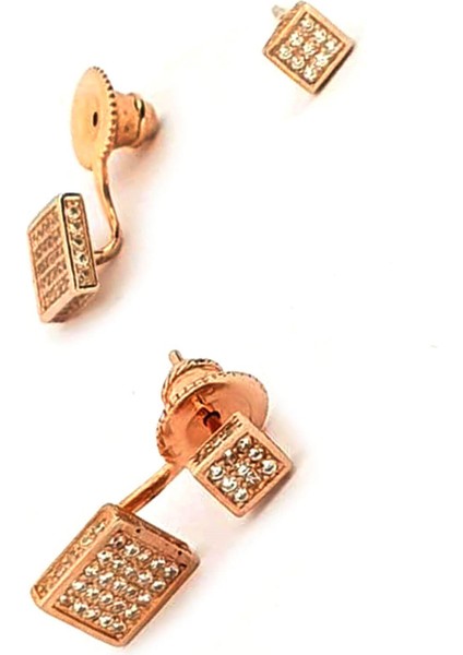 İtalyan tasarımı gümüş rose earcuff çift küpe fiyatları
