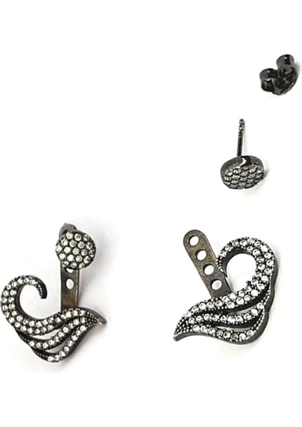 zirkon taşlı gümüş earcuff cift küpe fiyatları