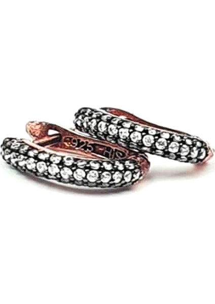 Elmas isciliginde gümüş rose bombeli kupe fiyatları