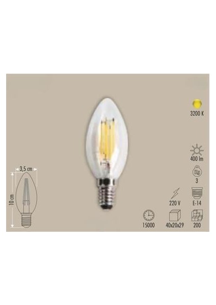 Led Buji Ampul Damla Günışıği 4W