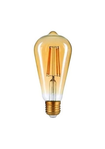 Rustik LED Fılament Ampul Amber 6W