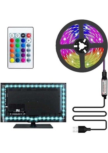 USB Tv Şerit LED Seti Rgb 3m