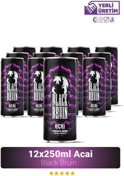 Black Bruin Açaili Enerji İçeceği 12 x 250 ml