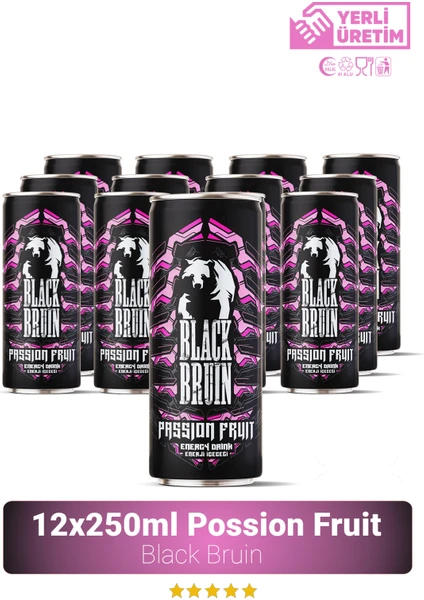 Black Bruin Passion Fruit Aromalı Enerji Içececeği 250ML x 12'li