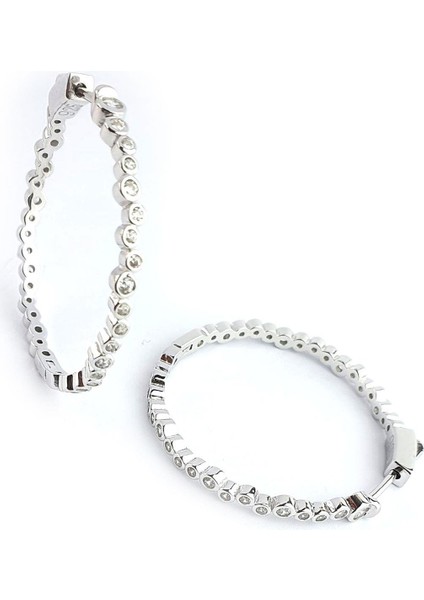 Zirkon Taş Detaylı 925 Ayar Gümüş Trend Halka Küpe fiyatları