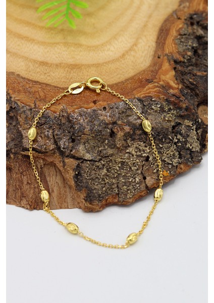 Toplu Dorika Model Gold Kaplama 925 Ayar Gümüş Bileklik 201022970