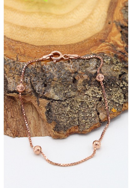 Toplu Dorika Model Rose Kaplama 925 Ayar Gümüş Bileklik 201022972