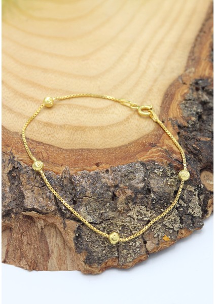 Toplu Dorika Model Gold Kaplama 925 Ayar Gümüş Bileklik 201022973