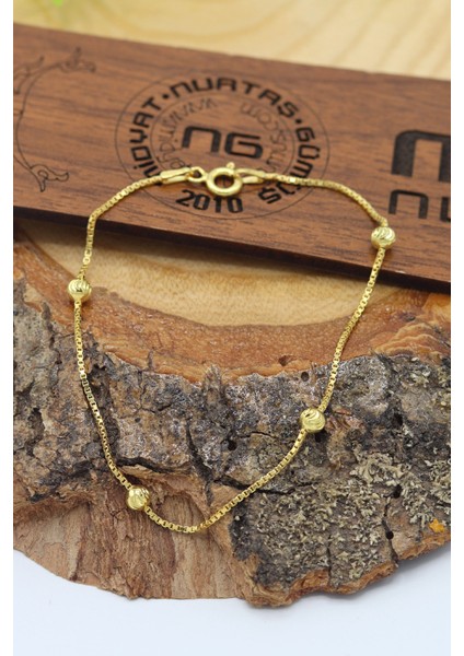 Toplu Dorika Model Gold Kaplama 925 Ayar Gümüş Bileklik 201022973 indirimleri
