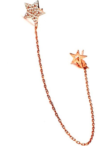 Yıldız figürlü gümüş rose zincir küpe fiyatları