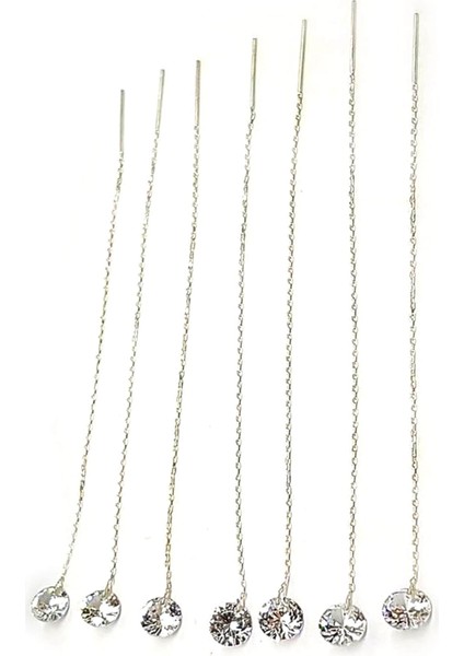 Swarovski Taşlı 925 Ayar Gümüş Zincir Tek Küpe fiyatları