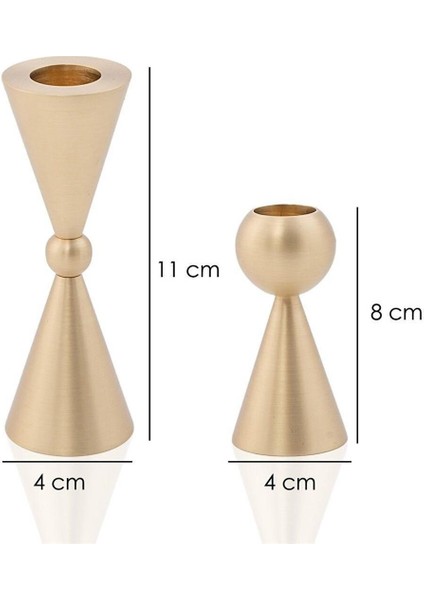 Pirinç El Yapımı Minimal Konik Mumluk fiyatları