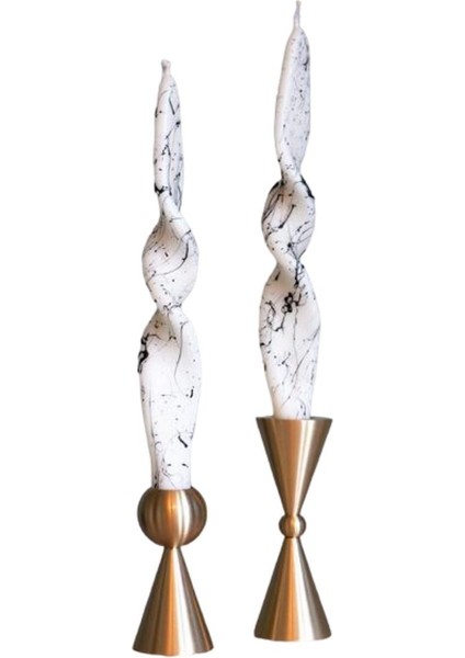 Pirinç El Yapımı Minimal Konik Mumluk modelleri