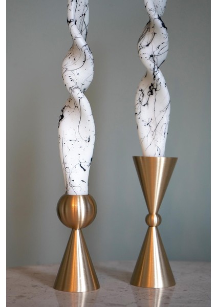 Pirinç El Yapımı Minimal Konik Mumluk fırsatları