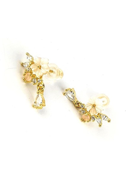 Sedef Taşlı El Işi Pembe Kuvars Taş Detaylı 925AYAR Gümüş Üzerine Altın Kaplama El Işi Tasarım Küpe modelleri