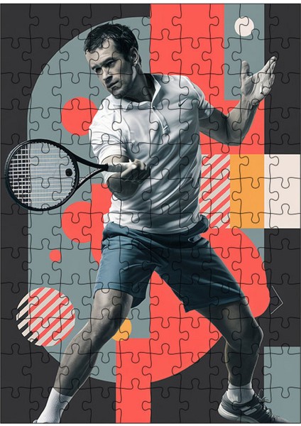 Ahşap Mdf Puzzle Yapboz Tenis Temalı 120 Parça 25*35 cm