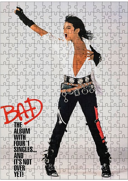 Ahşap Mdf Puzzle Yapboz Michael Jackson Bad 255 Parça 35*50 cm