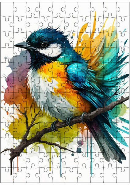 Ahşap Mdf Puzzle Yapboz Renkli Kuş 120 Parça 25*35 cm