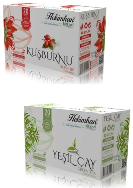 Kuşburnu 20 Li Süzen Çay ve Yeşilçay 20 Li Süzen Çay Avantaj Paketi