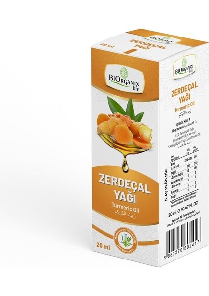 Biorganix Life Zerdeçal Yağı 20 ml