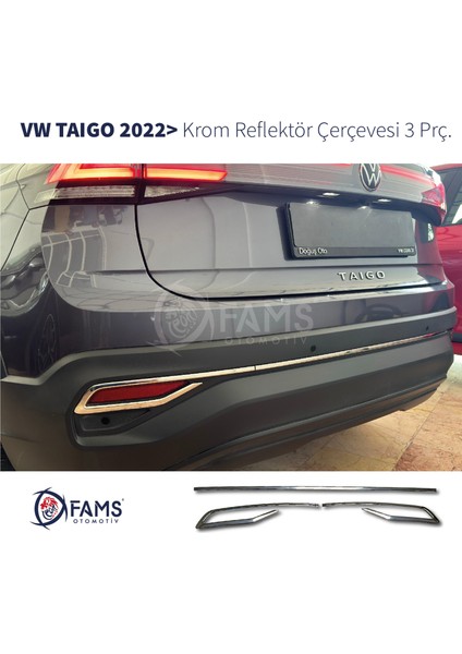 Volkswagen Taigo Krom Reflektör Çerçevesi 3 Prç. 2022> Paslanmaz Çelik