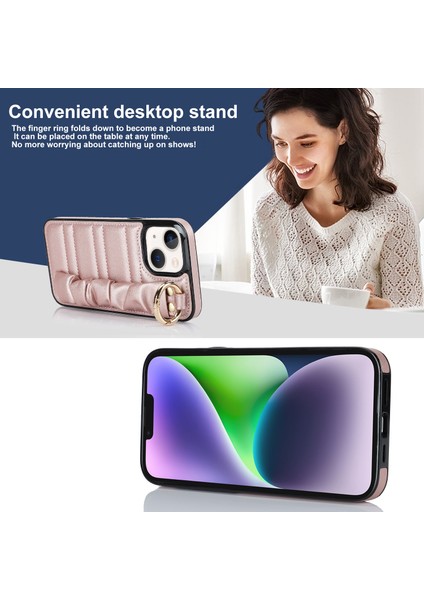 iPhone 14 Pu Deri+Tpu Anti-Drop Plajed Telefon Kılıfı (Yurt Dışından)