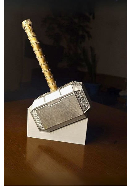 Marvel Thor'un Çekici Mjolnir ve Standı - Dekoratif Hediyelik