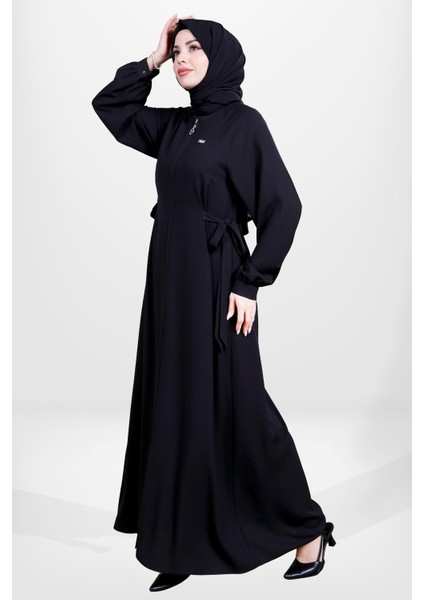 3915 Tesettür Siyah Bağcıklı Ferace fiyatları