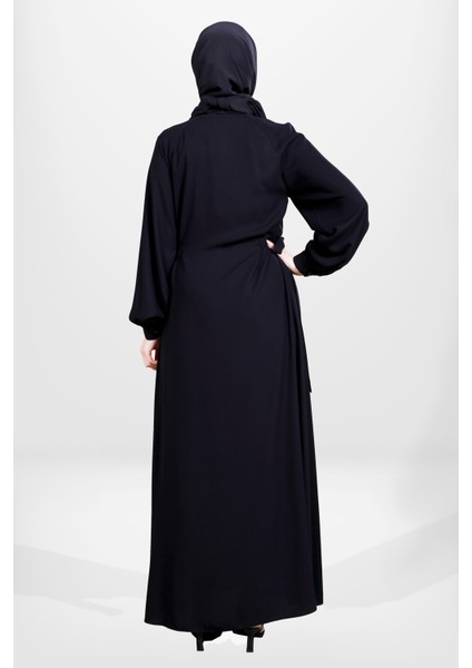 3915 Tesettür Siyah Bağcıklı Ferace fırsatları