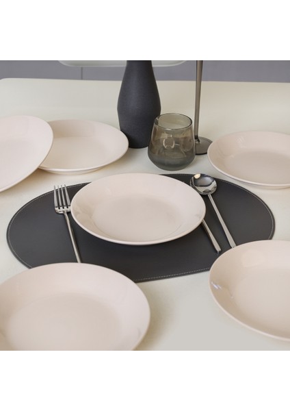 Krem Hitit Yemek Tabağı 21 cm 6 Adet 030
