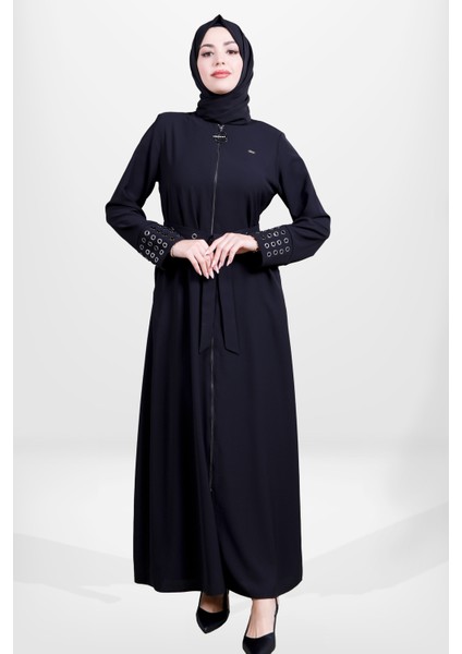 3890 Tesettür Siyah Kollu Ferace