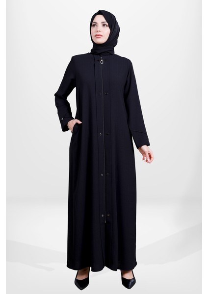 3964 Tesettür Siyah Kuşgözü Ferace