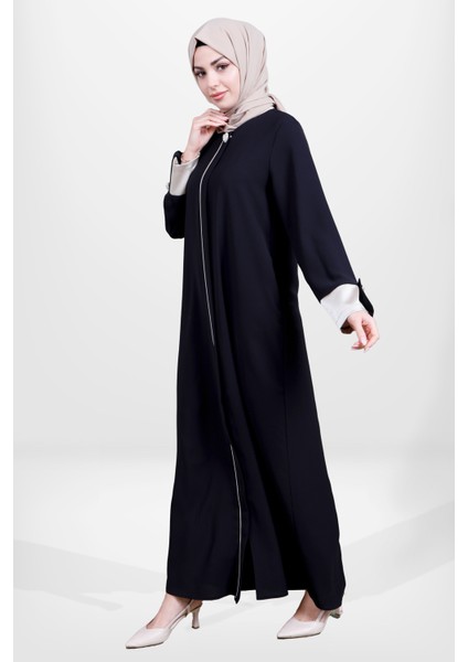 3878 Tesettür Siyah Ferace