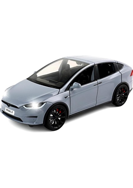 1:24 Ölçekli Tesla Model x Alaşım Araba Modeli Döküm Oyuncak Araçlar Çocuklar Için, Tesla Araba Modeli x Martı Kanat Kapısı, Işıklar ve Müzik ile Geri Çekin Alaşım Araba, Erkekler (Yurt Dışından)
