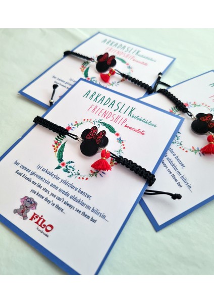 Filo Handmade Arkadaş Bilekliği Minnie Mouse Bileklik