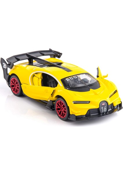 Saytay Bugatti Vision Gt Supercar 1/32 Çinko Alaşımı Döküm Geri Çekin Araba Modeli Oyuncak Ses ve Işık Erkek Kız Için Hediye (Sarı) ST-0011 (Yurt Dışından)