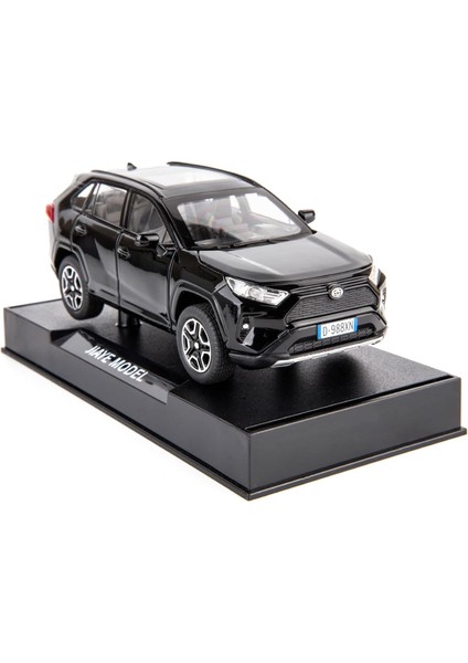 Model Araba 1/32 Rav4 Alaşımlı Döküm Koleksiyonluk Oyuncak Araba Işıklı ve Sesli Oyuncak Araç Kapısı Erkek Çocuklar Için Açılabilir Bebek Hediyesi (Siyah) (Yurt Dışından)
