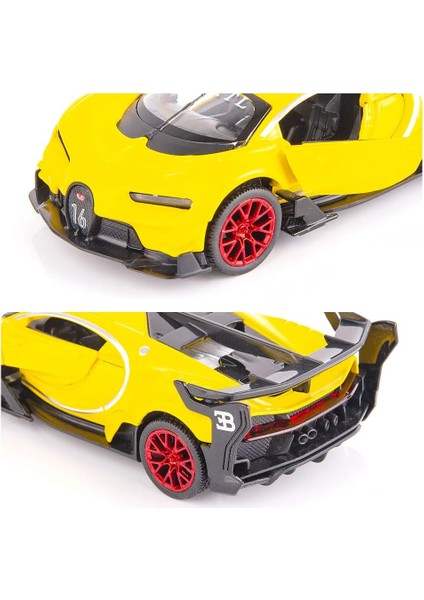 Saytay Bugatti Vision Gt Supercar 1/32 Çinko Alaşımı Döküm Geri Çekin Araba Modeli Oyuncak Ses ve Işık Erkek Kız Için Hediye (Sarı) ST-0011 (Yurt Dışından) fırsatları