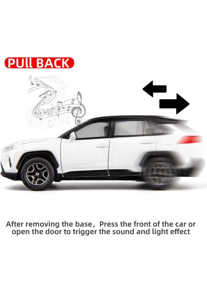 Model Araba 1/32 Rav4 Alaşımlı Döküm Koleksiyonluk Oyuncak Araba Işıklı ve Sesli Oyuncak Araç Kapısı Erkek Çocuklar Için Açılabilir Bebek Hediyesi (Beyaz)1 (Yurt Dışından) fırsatları