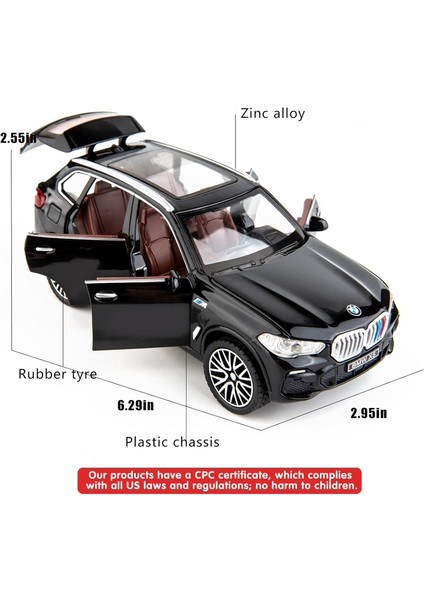 1:32 Bmw X5 Suv Model Araba Oyuncak Için Uyumlu, Çinko Alaşım Geri Çekin Oyuncak Araba Çocuklar Için Ses ve Işık ile Erkek Kız Hediye (Siyah) (Yurt Dışından) fiyatları
