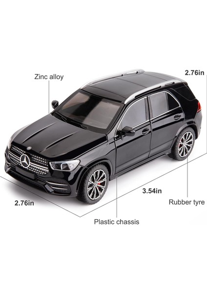 Uyumlu 1/24 Alaşım Döküm Benz Gle 350 Oyuncak Araba Ses ve Işık ile Geri Çekin Koleksiyon Model Araba Çocuklar Için Hediye (Siyah)1 (Yurt Dışından)