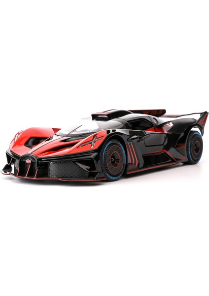1/24 Ölçekli Bugatti Bolide Alaşım Oyuncak Araba, Ses ve Işık Geri Çekin Koleksiyonu 4 Kapı Açık Oyuncak Araçlar Çocuklar Için Hediye Kırmızı1 (Yurt Dışından)