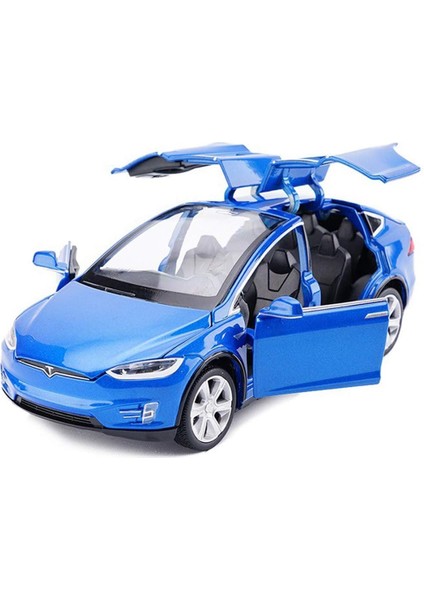 Oyuncak Araba Modeli X, Geri Çekin Araba Oyuncakları Işıklı ve Sesli Alaşım Araçlar 1:32 Ölçekli Model Araba (Mavi) (Yurt Dışından)