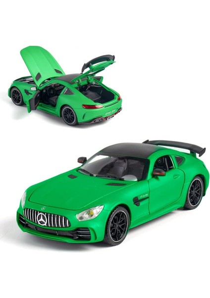 Zarif Araba Modeli 1/24 Benz Amg Gtr Oyuncak Arabalar Model Araba, Çinko Alaşımı Ses ve Işık ile Geri Çekin Oyuncak Araba Çocuklar Erkek Kız Hediye Için. (Yeşil)1 (Yurt Dışından)
