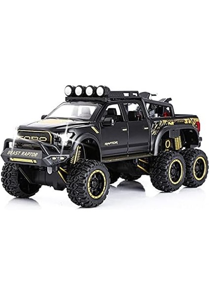 Erkek Çocuk Oyuncak Pikap Kamyonetler F150 Raptor Diecast Metal Model Araba Sesli ve Işıklı 3 Yaş ve Üzeri Çocuklar Için Siyah1 (Yurt Dışından)