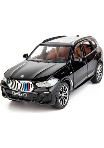 1:24 Bmw X5 Suv Model Araba Oyuncak Için Uyumlu, Çinko Alaşım Geri Çekin Oyuncak Araba Çocuklar Için Ses ve Işık ile Erkek Kız Hediye (Siyah)1 (Yurt Dışından)