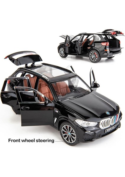 1:24 Bmw X5 Suv Model Araba Oyuncak Için Uyumlu, Çinko Alaşım Geri Çekin Oyuncak Araba Çocuklar Için Ses ve Işık ile Erkek Kız Hediye (Siyah)1 (Yurt Dışından)