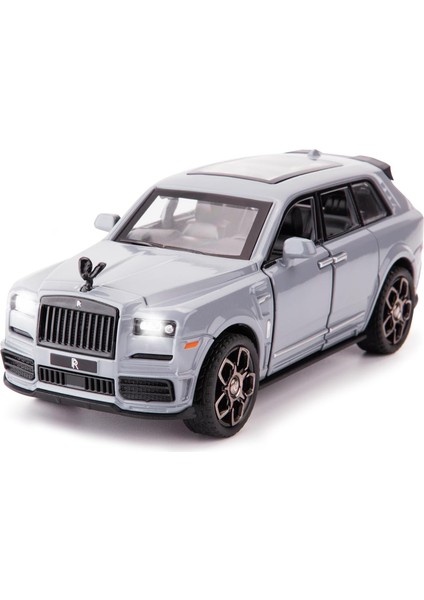 1:36 Rolls-Royce Cullinan Araba Modeli Için Uyumlu, Döküm Geri Çekme Araba Oyuncak Araba, Kapılar Açık, Işık ve Ses, Erkek Çocuk Oyuncakları Çocuk Yetişkin Hediyeleri (Gri)1 (Yurt Dışından)