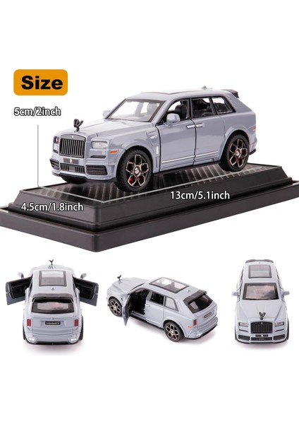 1:36 Rolls-Royce Cullinan Araba Modeli Için Uyumlu, Döküm Geri Çekme Araba Oyuncak Araba, Kapılar Açık, Işık ve Ses, Erkek Çocuk Oyuncakları Çocuk Yetişkin Hediyeleri (Gri)1 (Yurt Dışından) fiyatları